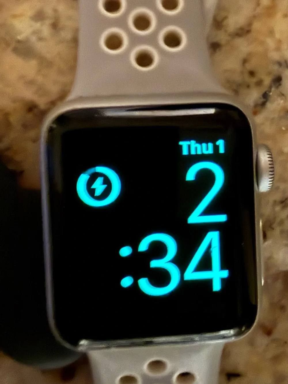 Apple Watch in White with Light Gray Band